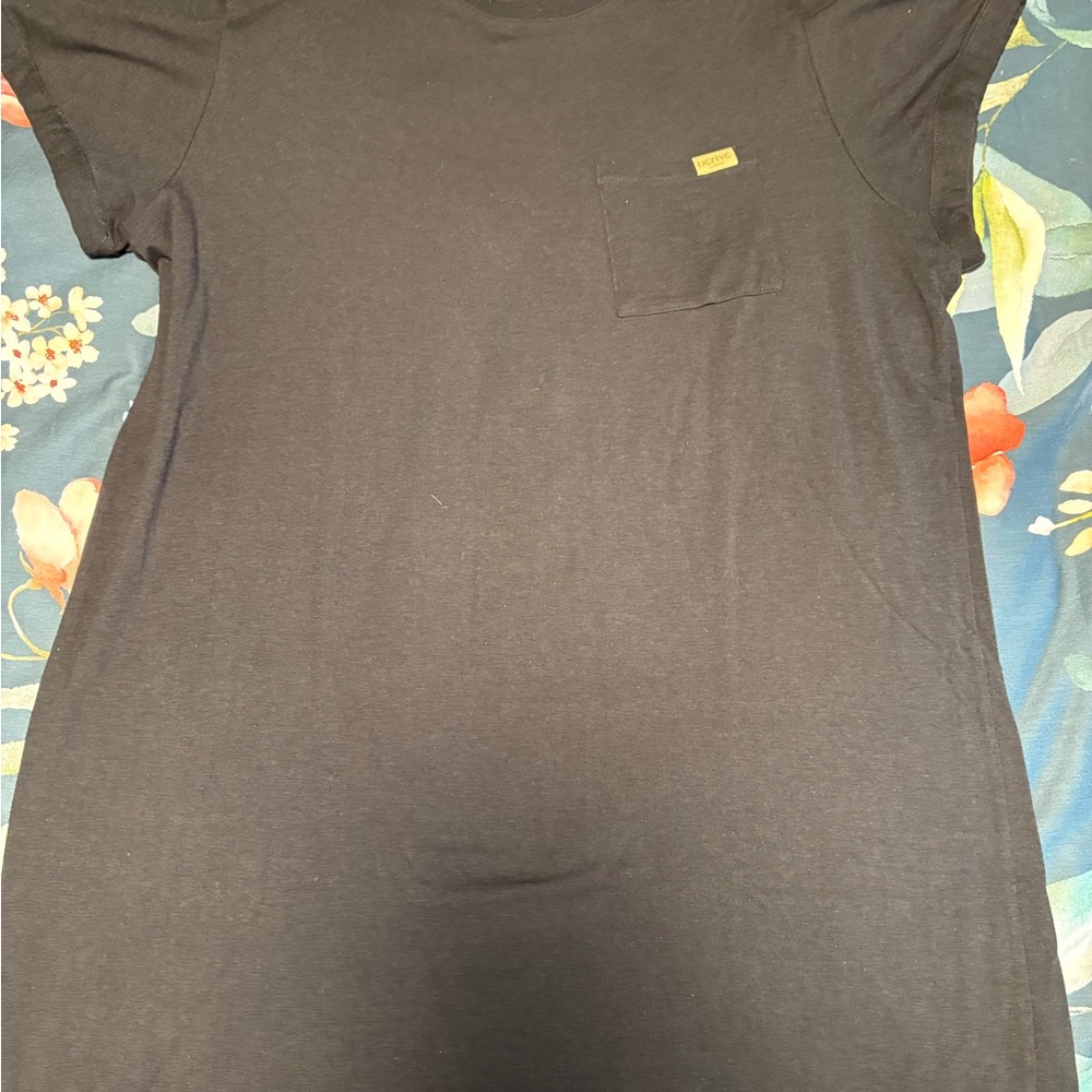 Casual Black T-Shirt Dress bamboo